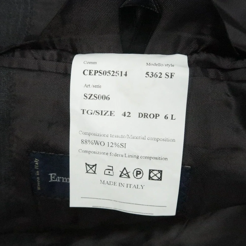 Saks Fifth Avenue Blazer Mens 42L Gray‎ Slim Fit Ermenegildo Zegna Wool Silk